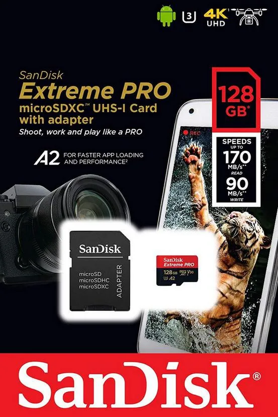 Карта памяти SanDisk Extreme Pro microSDXC UHS-I 128GB 170Mb/s