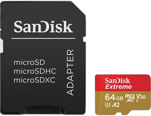 Карта памяти SanDisk Extreme microSDXC UHS-I 64Gb 160MB/s