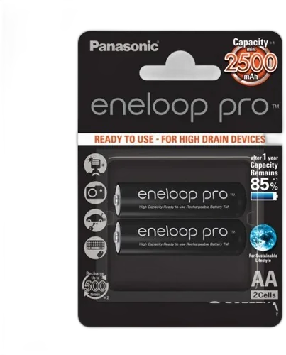 Аккумуляторы Panasonic Eneloop Pro AA 2450mAh 2BP(BK-3HCDE/2BE) 2шт