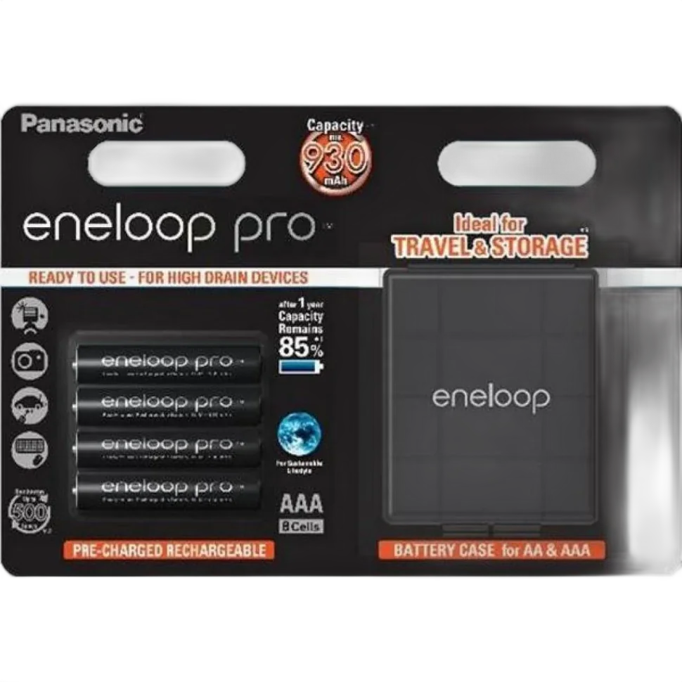 Аккумуляторы Panasonic Eneloop Pro AAA 930mAh 4шт + Кейс