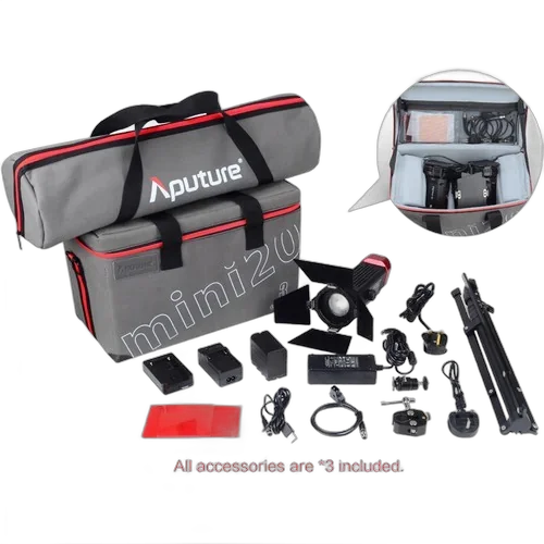Комплект светодиодных осветителей Aputure LS-mini20 ddd 3-Light Flight Kit with Stands (ddd)