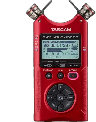 Рекордер Tascam DR-40X красный