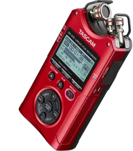 Рекордер Tascam DR-40X красный