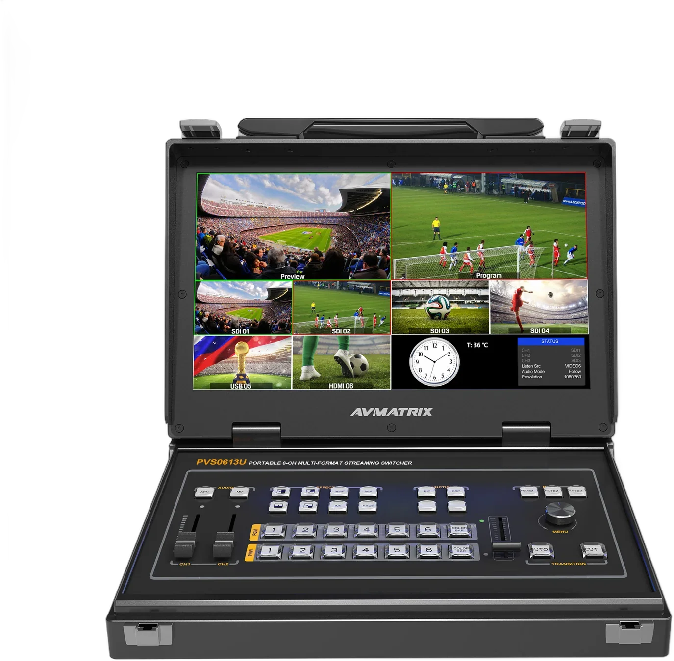 Видеомикшер AVMatrix PVS0613U Portable 6-Channel Video Switcher with 13.3' LCD monitor