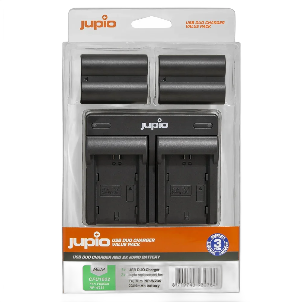 Набор Jupio для Fuji X-T4: 2x Battery NP-W235 + USB Dual Charger