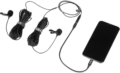 Двойной петличный для сматрфонов Apple Boya BY-M2D