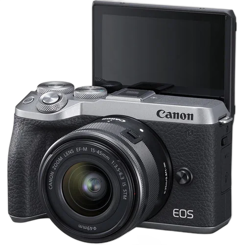 Фотоаппарат Canon EOS M6 Mark II kit EF-M 15-45mm (серебристый)