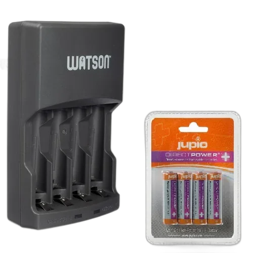 ЗУ Watson на 4 аккумулятора + 4 аккумулятора Jupio Direct Power Plus AA 2500mAh