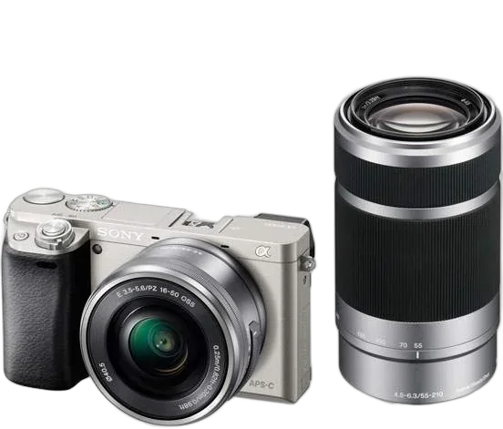 Фотоаппарат Sony Alpha A6400 kit 16-50mm + 55-210mm серебристый