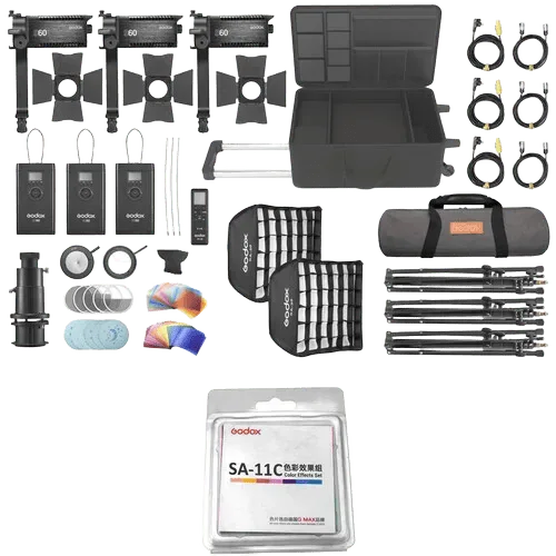 Комплект светодиодных осветителей Godox S60-Bi Focusing LED 3-Light Kit