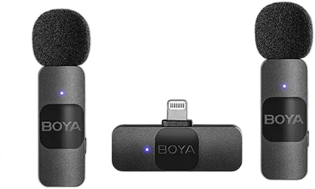 Радио петличный Boya BY-V2 (2 спикера для смартфонов Apple)