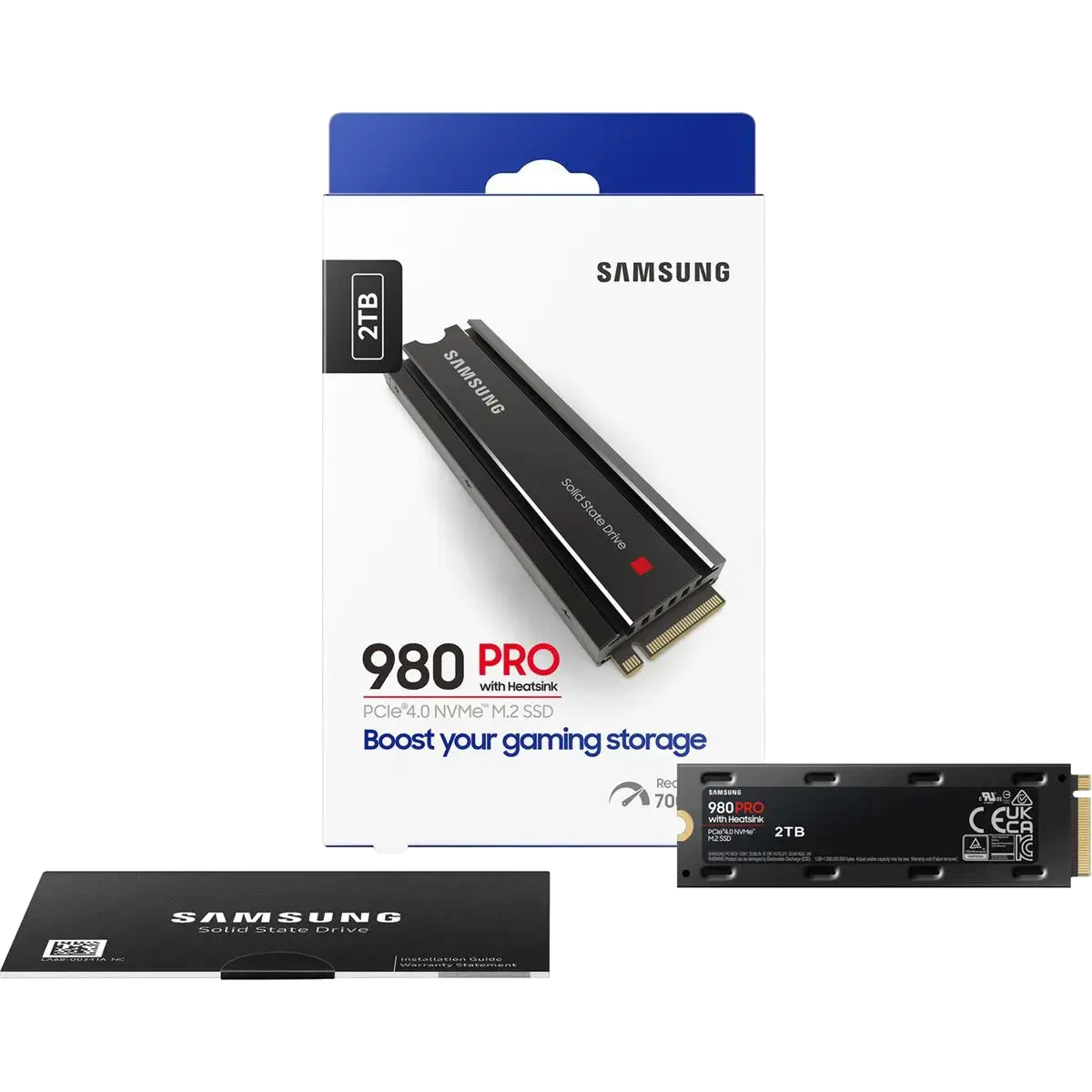 Внутренний жесткий диск Samsung 2TB 980 PRO PCIe 4.0 x4 M.2 Internal SSD с радиатором