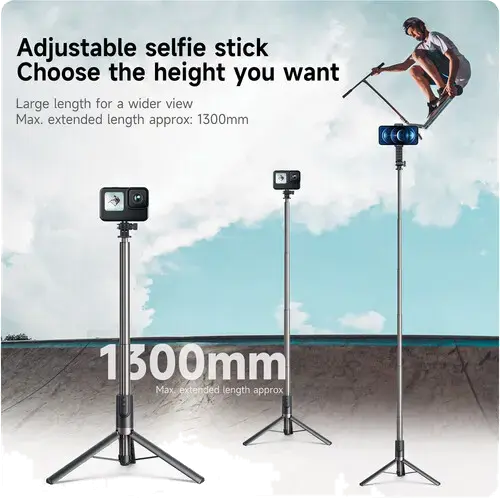 Монопод TELESIN Bluetooth Remote Control Selfie Stick для GoPro or Smartphone 1,3м