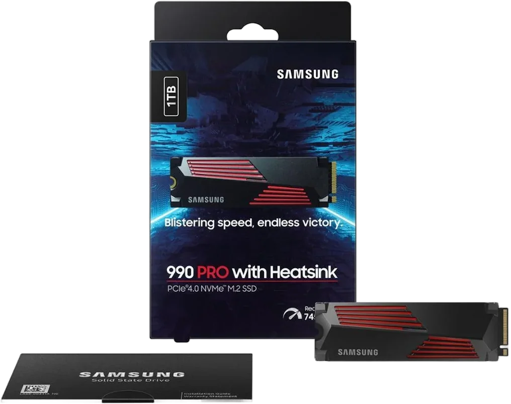 Внутренний жесткий диск Samsung 990 PRO 1TB NVMe PCIe 4.0 x4 M.2 Internal SSD с радиатором
