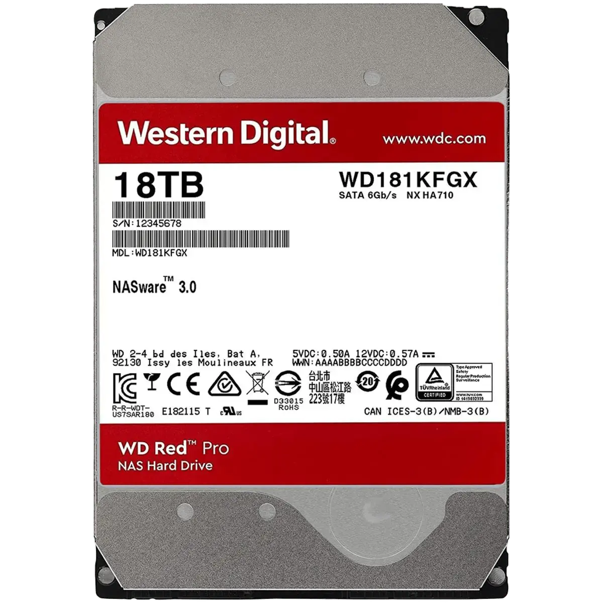 Внутренний жесткий диск WD Red Pro 18TB 3.5" SATA III NAS Internal HDD