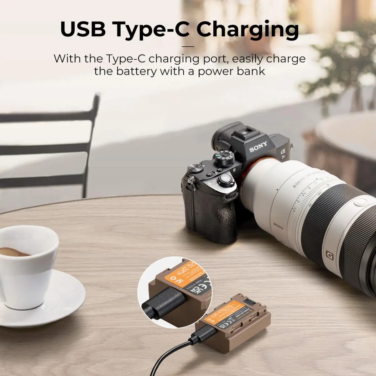 Аккумулятор K&F Concept NP-FZ100 (порт прямой зарядки Type C) для Sony
