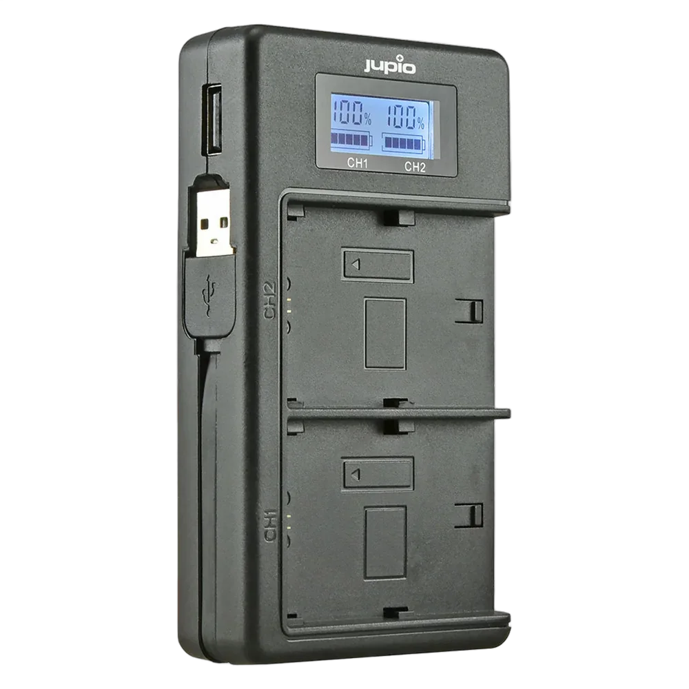 Двойное зарядное устройство Jupio USB Dedicated Duo Charger LCD для Sony NP-FZ100