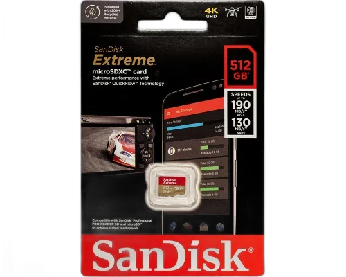 Карта памяти SanDisk Extreme Pro microSDXC UHS-I 512GB 190Mb/s