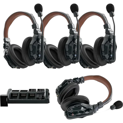 Беспроводной интерком Hollyland Solidcom C1-4S PRO Full-Duplex Wireless DECT Intercom System 4 абонента (Double-Ear Version)