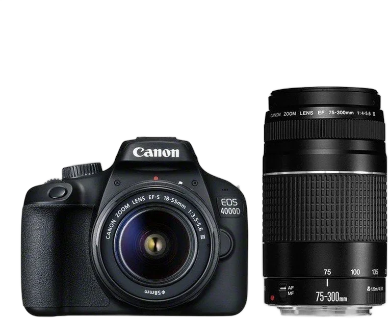 Фотоаппарат Canon EOS 4000D Camera + EF-S 18-55mm III Lens + EF-S 75-300mm III