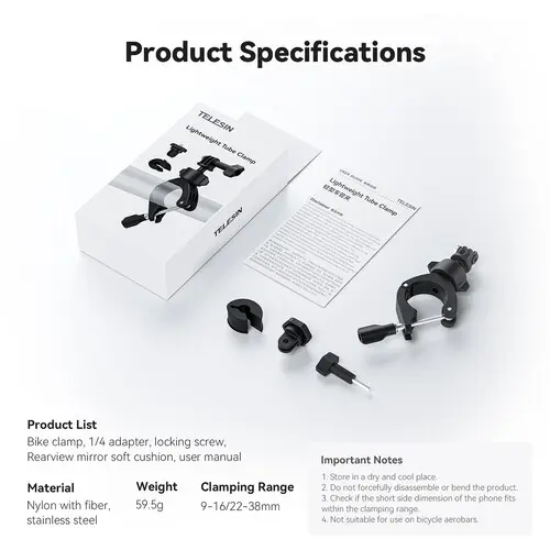 Крепление на трубу TELESIN TE-HBM-004 Bike Handlebar Clamp Mount
