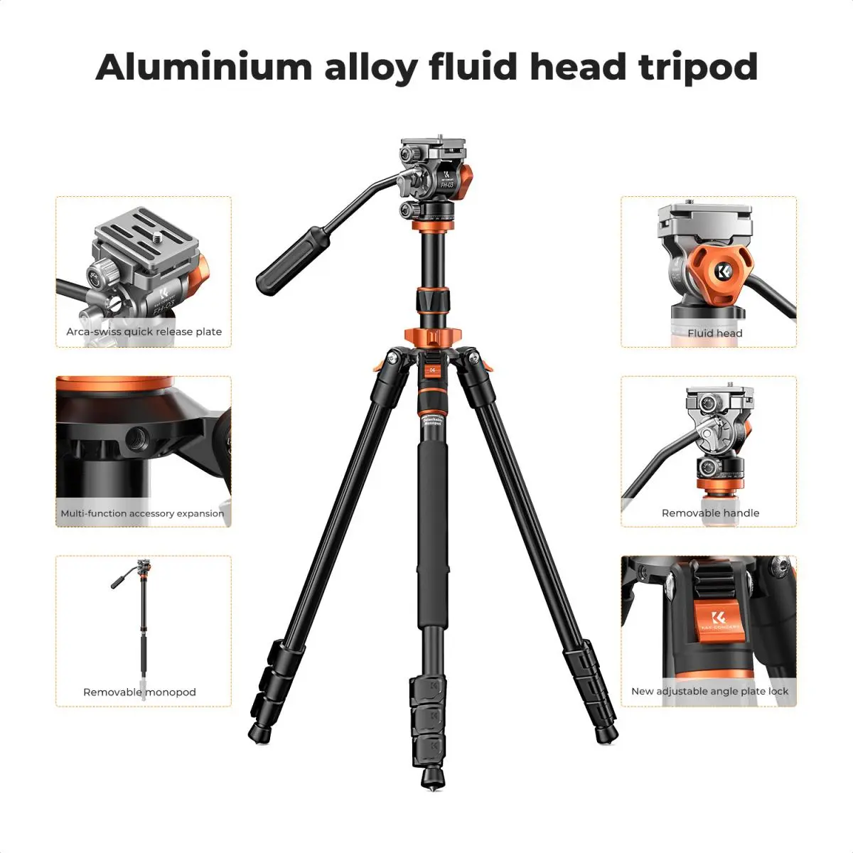 Штатив K&amp;F Concept K234A7+FH-03 KF09.136