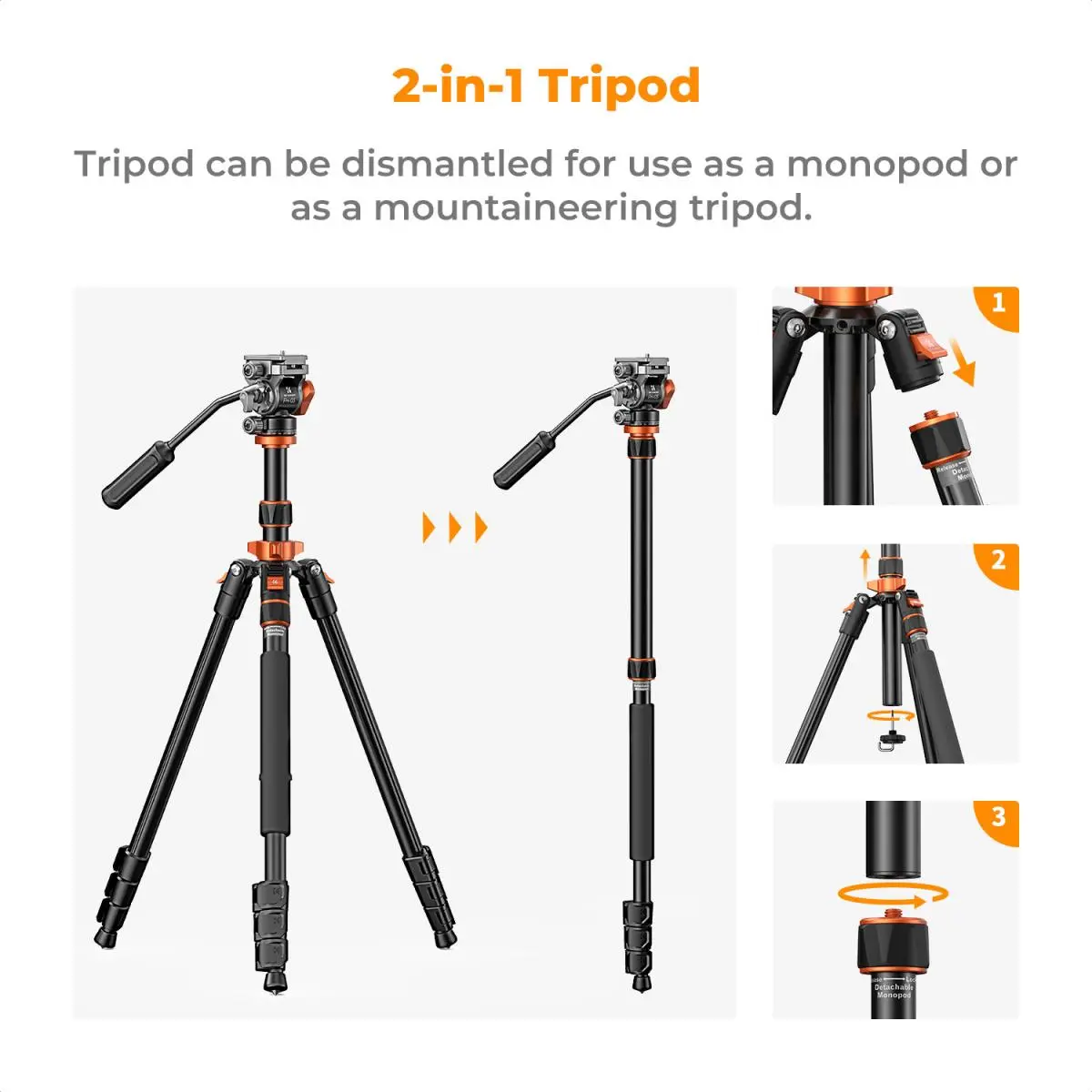 Штатив K&amp;F Concept K234A7+FH-03 KF09.136