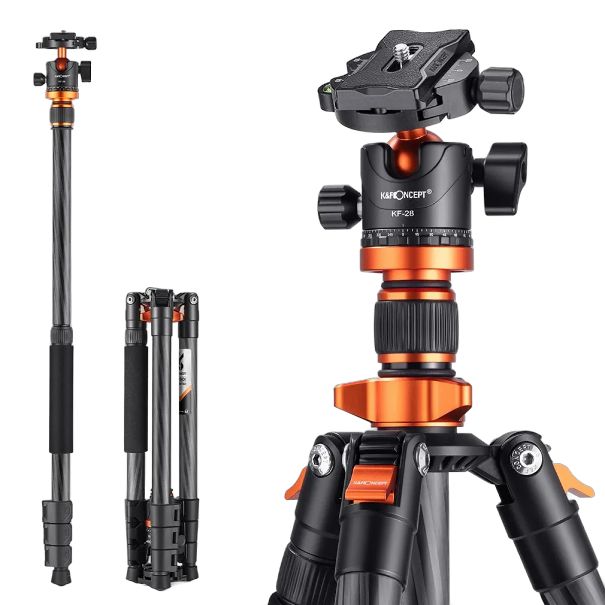 Штатив K&F Concept D254C1+BH-28L KF09.109 (карбон)