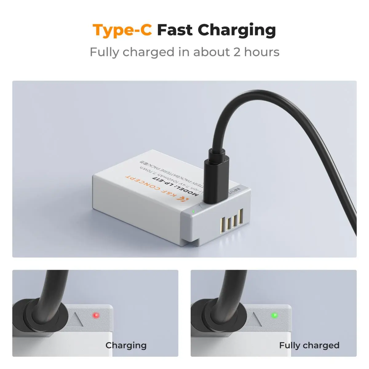 Аккумулятор K&F Concept LP-E17 1040mAh Type C