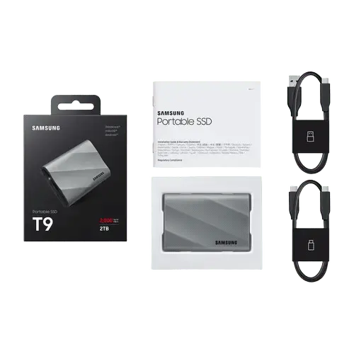 Внешний жесткий диск Samsung 2TB T9 Portable SSD серый