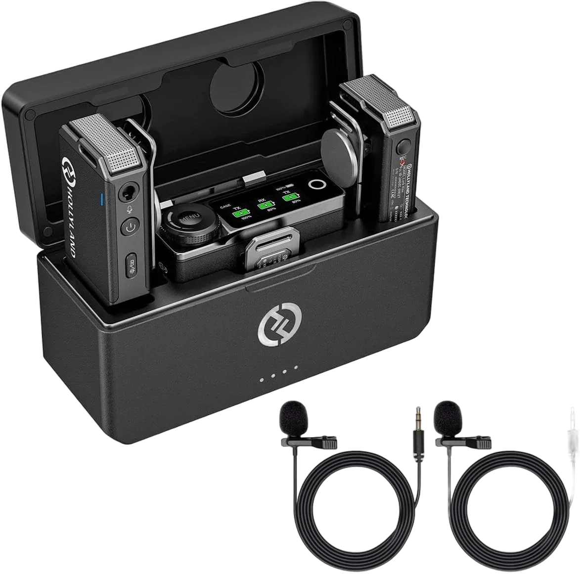 Радио петличный Hollyland LARK MAX Duo 2-Person Wireless Microphone System + 2 Lavalier Microphone
