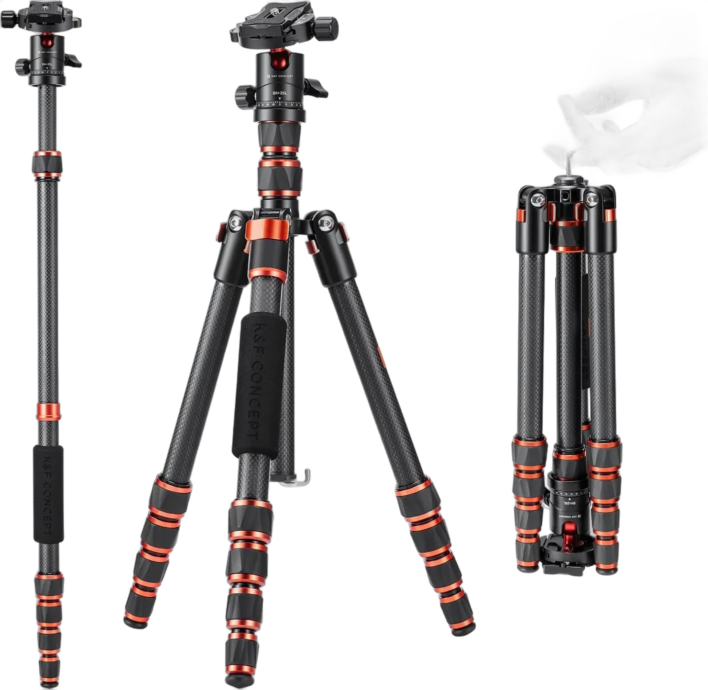 Штатив K&F Concept C225C0+BH-25 KF09.077V3 карбон