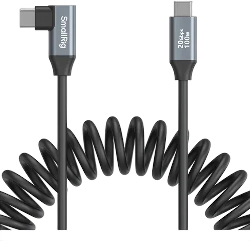 Кабель SmallRig Straight-to-Right Angled Coiled Data Cable 35см 4792