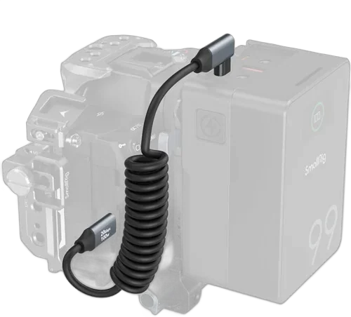 Кабель SmallRig Straight-to-Right Angled Coiled Data Cable 35см 4792