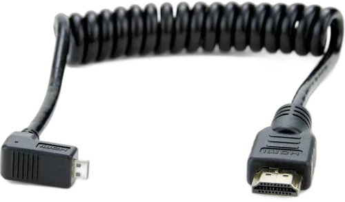 Кабель Atomos Right-Angle Micro to Full HDMI Coiled Cable (11.8 to 17.7