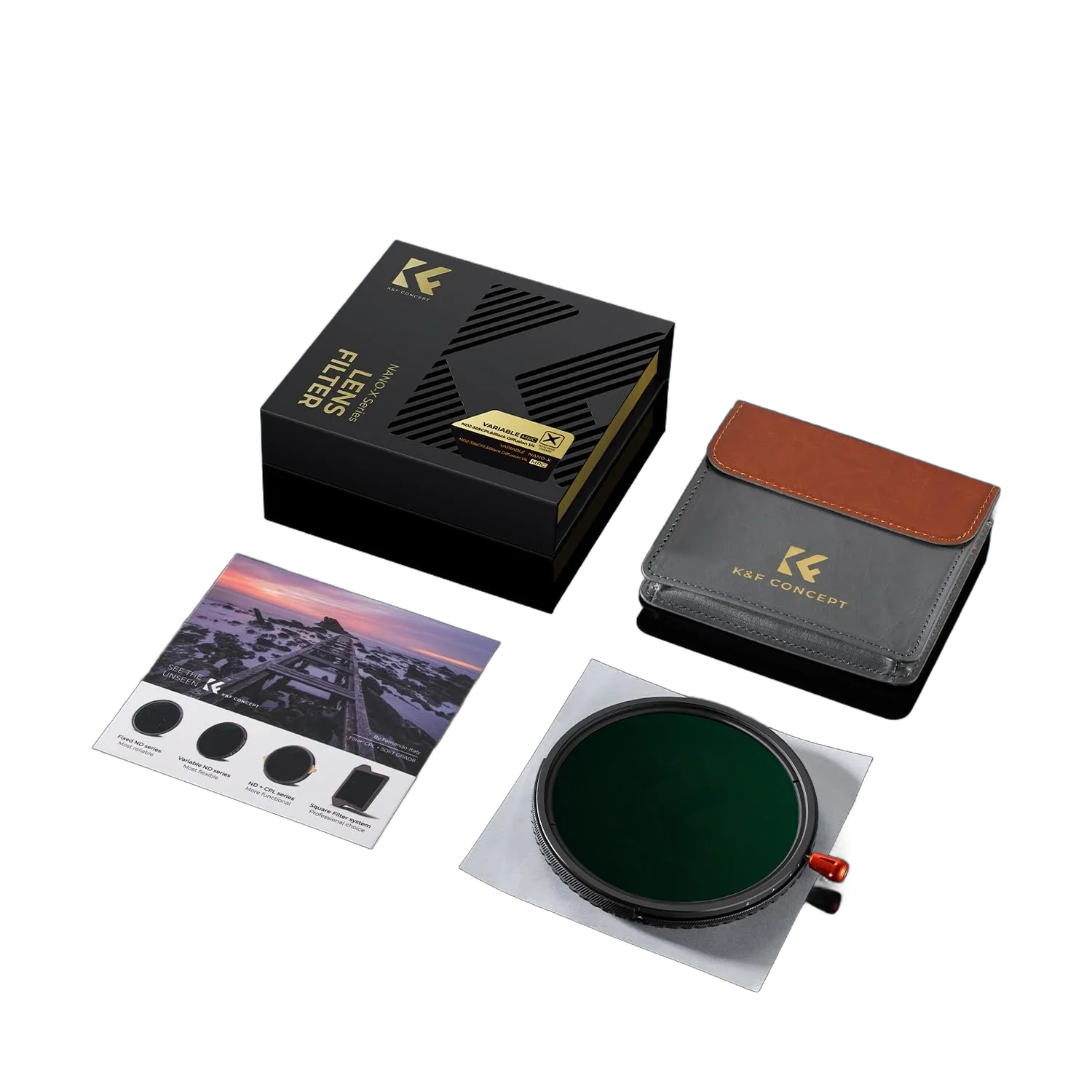 Фильтр K&amp;F Concept Nano-X 67mm 3-in-1 Variable ND2-ND32 + CPL Filter + Black Diffusion Mist Effect 1/4
