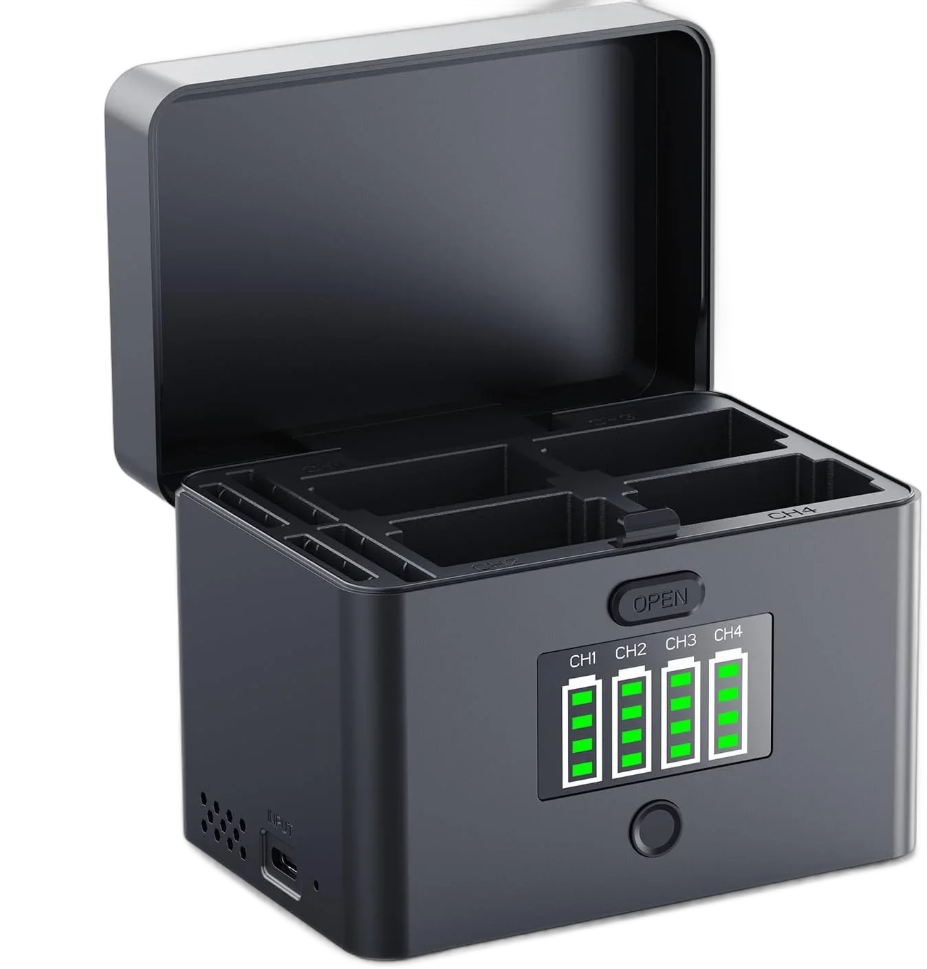 Зарядное устройство K&amp;F Concept NP-FZ100/LP-E6NH 4-Slot Battery Charger Case w/45W PD Fast Charging (на 4 аккумулятора)
