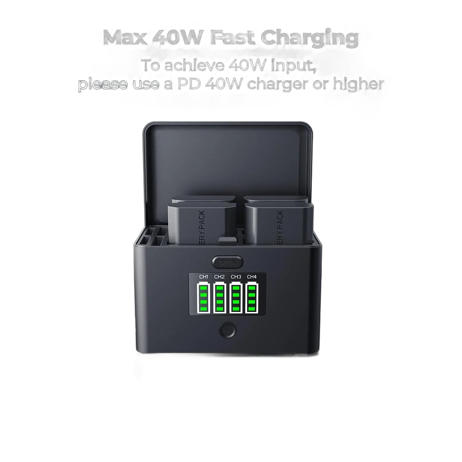 Зарядное устройство K&amp;F Concept NP-FZ100/LP-E6NH 4-Slot Battery Charger Case w/45W PD Fast Charging (на 4 аккумулятора)