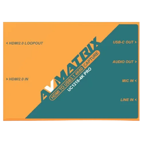 Карта видеозахвата AVMatrix UC1218-4KS/PRO 4K HDMI to USB-C 3.1 Video Capture Device