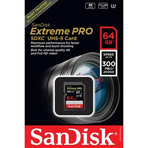 Карта памяти SanDisk Extreme Pro SDXC UHS-II 64Gb 300MB/s