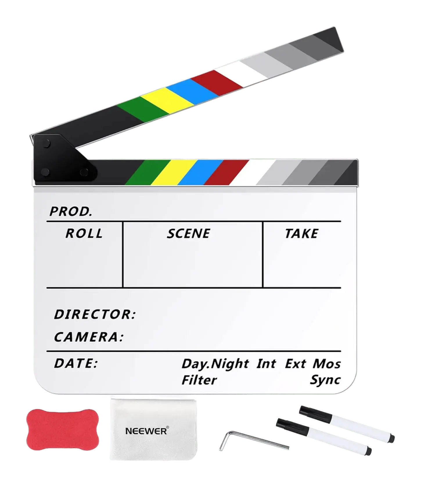 Directors Acrylic Film Movie Cut Action Scene Clapper Board White (ХЛОПУШКА)
